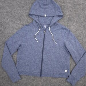 Rhoback Tempo Performance Hoodie Womens M Blue Heather Full Zip Golf Casual